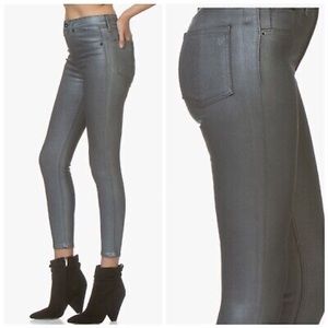 High Rise Ankle Skinny Jeans in Gunmetal